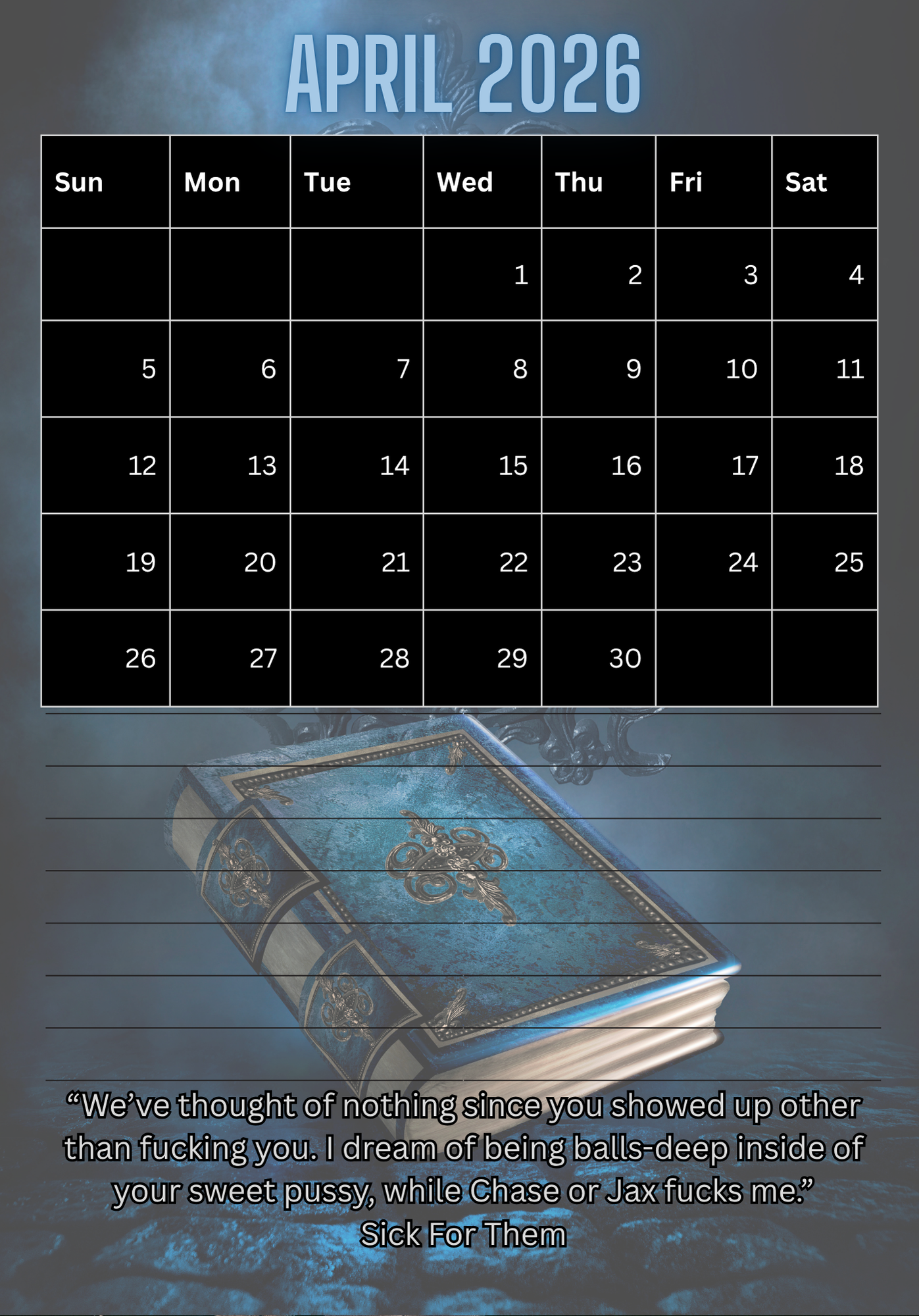 Exclusive NSFW Calendar April 2026-March2027 - Image 2